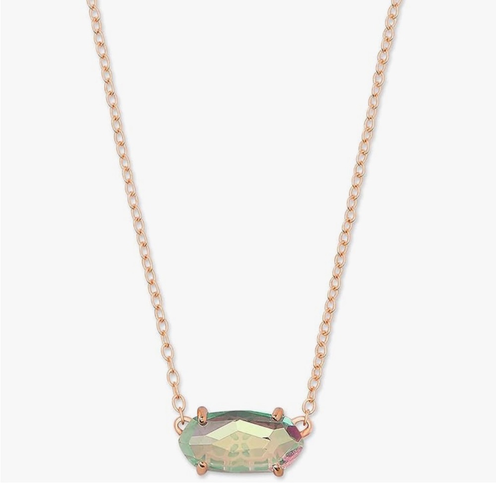 EUC Kendra Scott Ever Rose gold pendant in dichroic glass